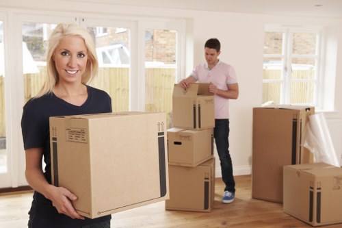 Professional moving team handling items in central London