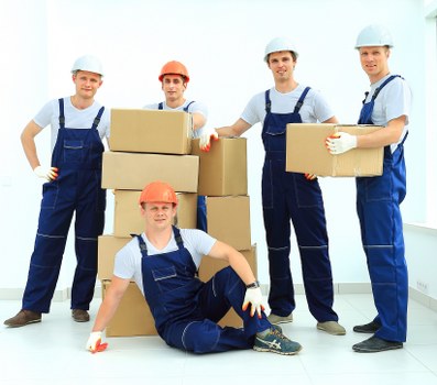 Organized moving boxes for a Soho flat or studio