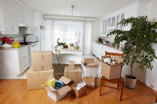 Commercial moving truck handling a Soho office relocation