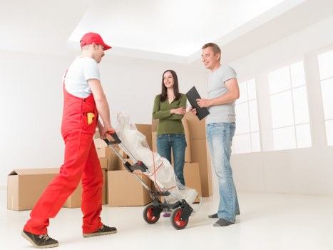 Commercial relocation team managing a move in Soho street access