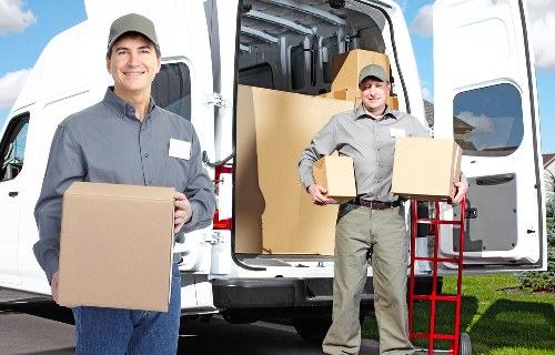 Student belongings arranged for storage and transport
